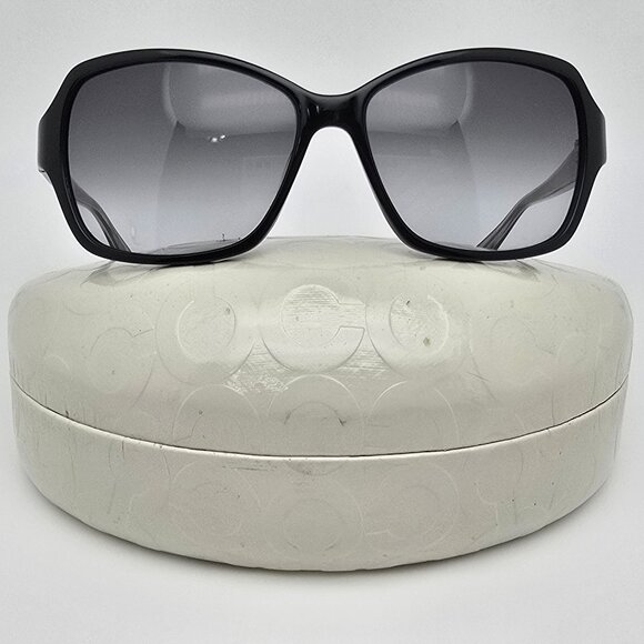 Coach Paige S8031 Black Frame Grey Gradient Lens Sunglasses w/ Case 58-15-125 - Picture 1 of 16